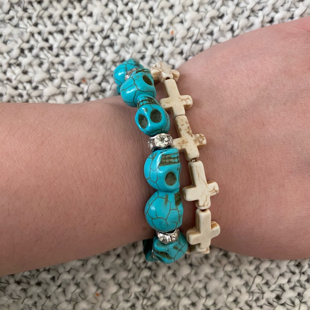 Skull and Cross bracelet set